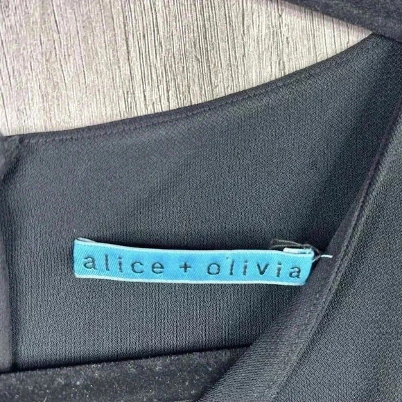 Alice + Olivia Dress 2 Mini Goddess Black Color Long Sleeves - Picture 5 of 9